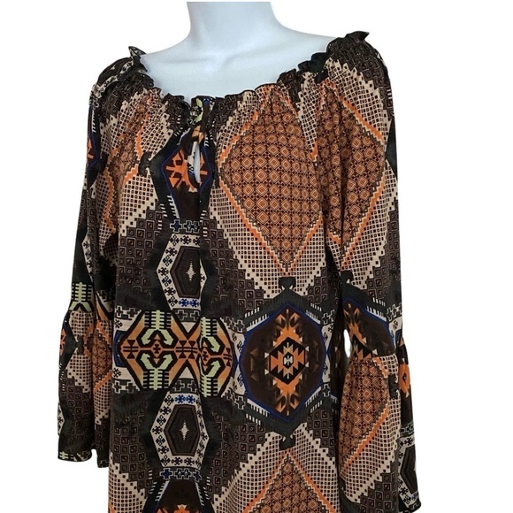 Cowgirl Justice Western Aztec Dress Small Tribal Geometric Farmhouse - Picture 2 of 10